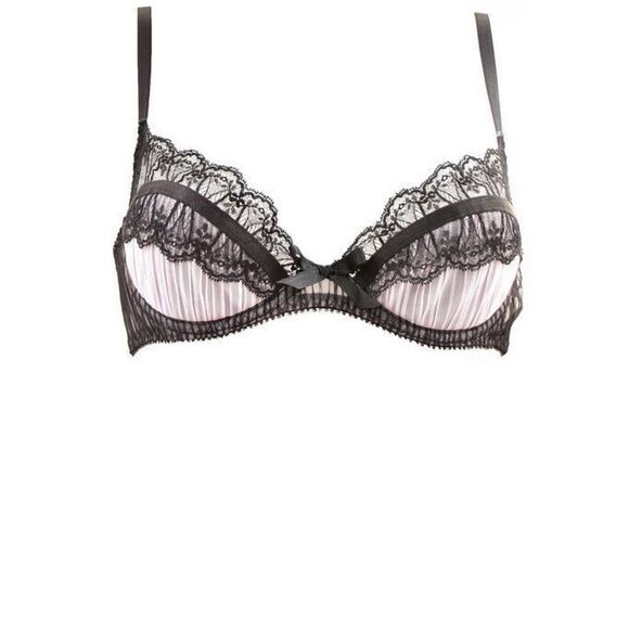 Agent Provocateur Black Pink Lace Bra 36C Knickers Forever Elegant - Picture 1 of 11